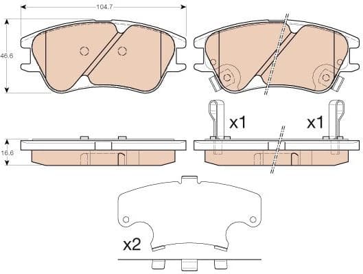 Brake Pad Set, disc brake COTEC GDB3377 - image 3