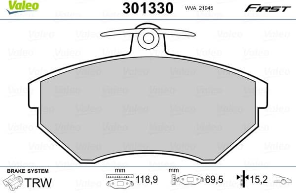 Brake Pad Set, disc brake ESSENTIAL 301330