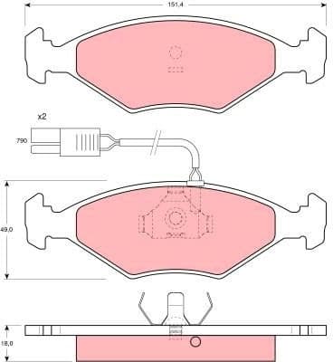 Brake Pad Set, disc brake GDB960 - image 2