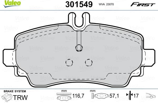 Brake Pad Set, disc brake ESSENTIAL 301549
