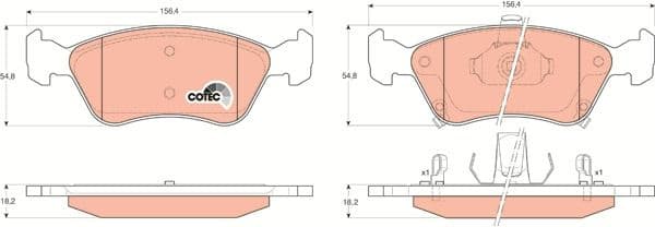 Brake Pad Set, disc brake COTEC GDB3163 - image 3