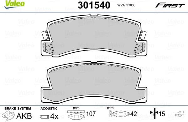 Brake Pad Set, disc brake ESSENTIAL 301540