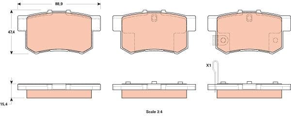 Brake Pad Set, disc brake GDB1923 - image 2