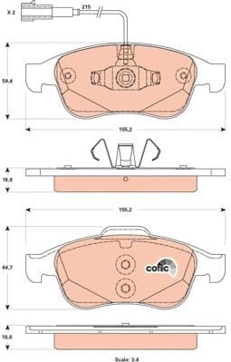 Brake Pad Set, disc brake COTEC GDB1873 - image 3