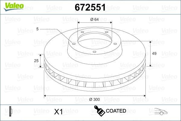 Brake Disc COATED 672551