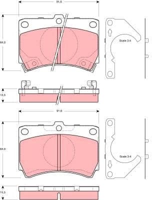 Brake Pad Set, disc brake GDB3252 - image 2