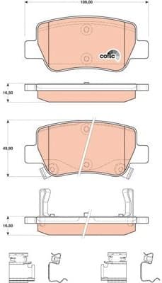 Brake pads rear, Top Quality GDB4175 - image 3