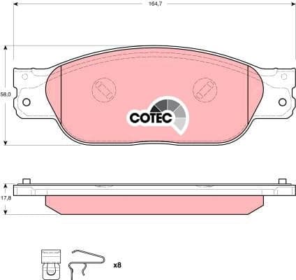 Brake Pad Set, disc brake COTEC GDB1510 - image 4
