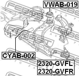Mounting, control/trailing arm VWAB-019 - image 2