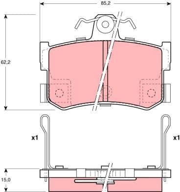 Brake Pad Set, disc brake GDB1169 - image 3