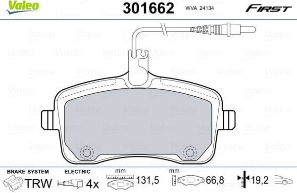 Brake Pad Set, disc brake ESSENTIAL 301662