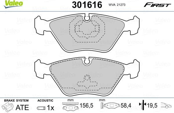Brake Pad Set, disc brake ESSENTIAL 301616