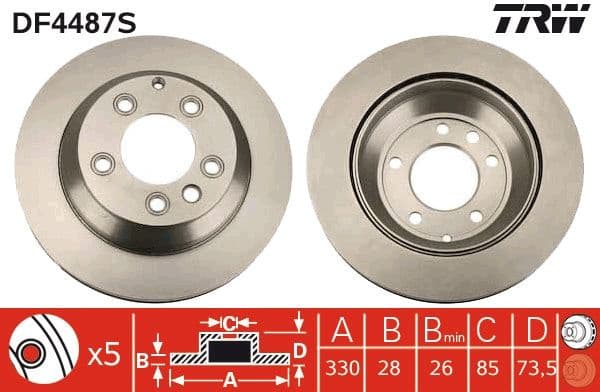 Brake disc, 1pcs FRONT, Top Quality DF4487S