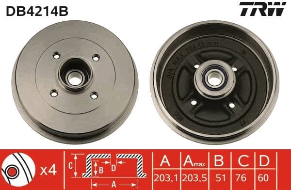 Brake Drum DB4214B - image 2
