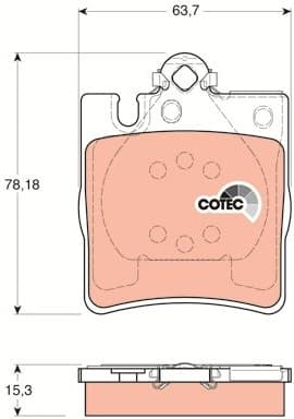 Brake Pad Set, disc brake COTEC GDB1334 - image 3
