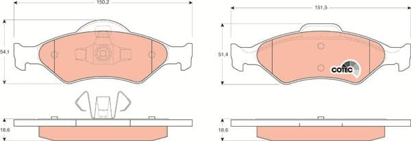 Brake Pad Set, disc brake COTEC GDB1418 - image 3