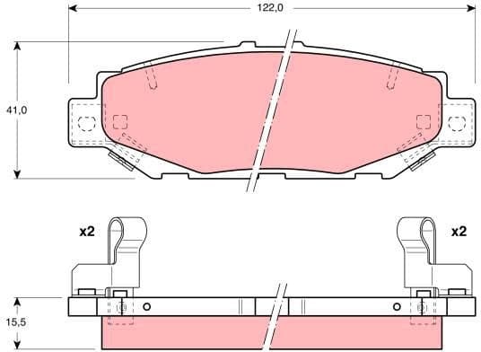 Brake Pad Set, disc brake GDB1185 - image 2