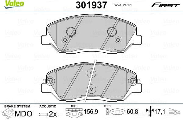 Brake Pad Set, disc brake ESSENTIAL 301937