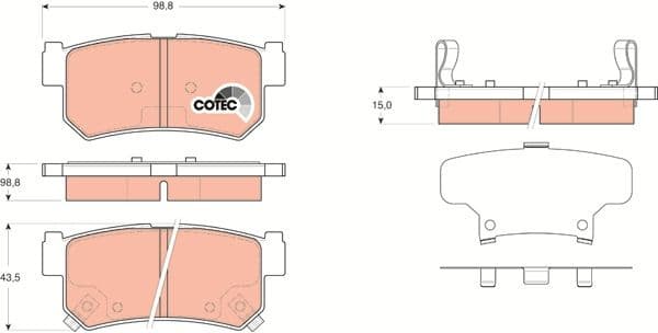 Brake Pad Set, disc brake COTEC GDB3366 - image 3