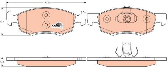 Brake Pad Set, disc brake COTEC GDB1749 - image 3