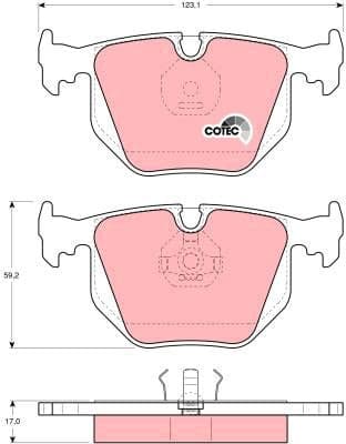 Brake Pad Set, disc brake COTEC GDB1119 - image 2