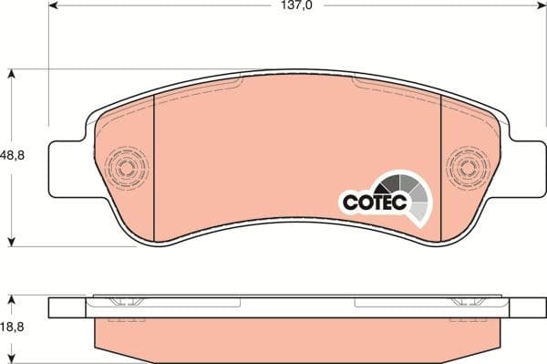 Brake Pad Set, disc brake COTEC GDB1682 - image 4