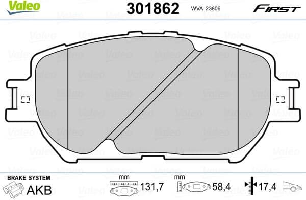 Brake Pad Set, disc brake ESSENTIAL 301862