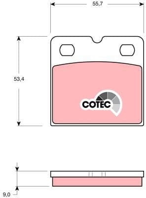 Brake Pad Set, disc parking brake COTEC GDB1641 - image 3
