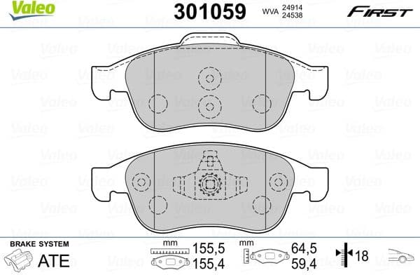 Brake Pad Set, disc brake ESSENTIAL 301059