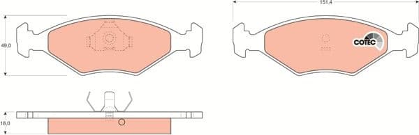 Brake Pad Set, disc brake COTEC GDB958 - image 3