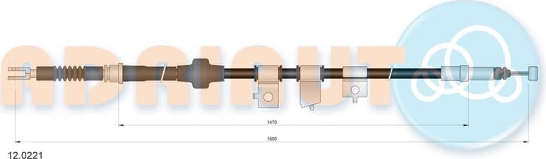 Cable Pull, parking brake 12.0221