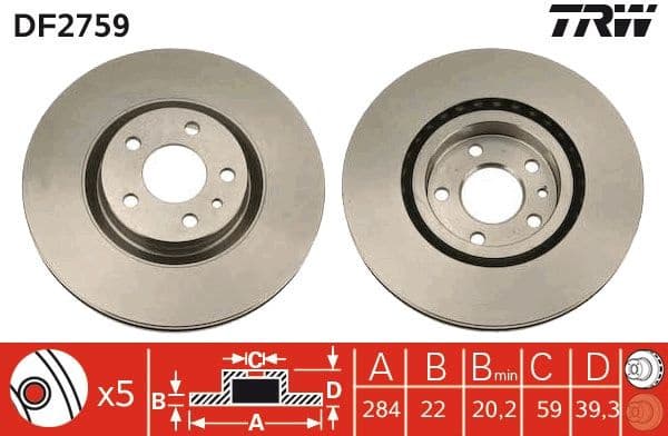 Brake Disc DF2759 - image 3