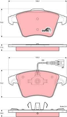 Brake pads front, Top Quality GDB1556 - image 3