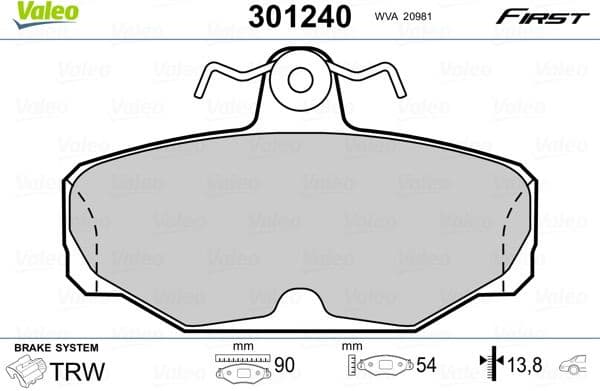 Brake Pad Set, disc brake ESSENTIAL 301240