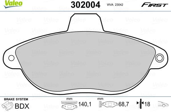 Brake Pad Set, disc brake ESSENTIAL 302004