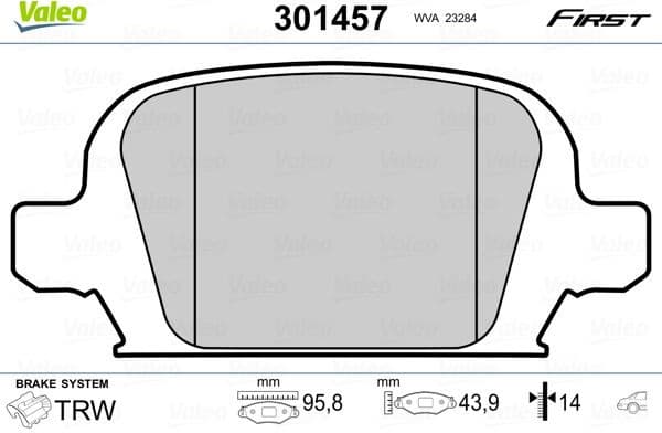 Brake Pad Set, disc brake ESSENTIAL 301457