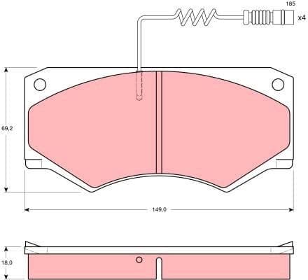Brake Pad Set, disc brake GDB1067 - image 2