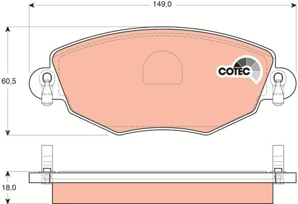 Brake Pad Set, disc brake COTEC GDB1434 - image 4