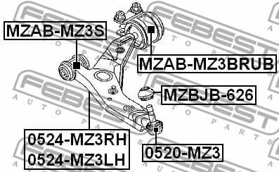 Mounting, control/trailing arm MZAB-MZ3BRUB - image 2