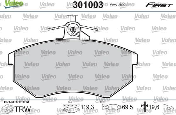 Brake Pad Set, disc brake ESSENTIAL 301003