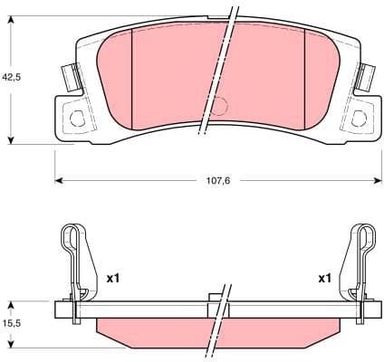 Brake Pad Set, disc brake GDB3329 - image 2
