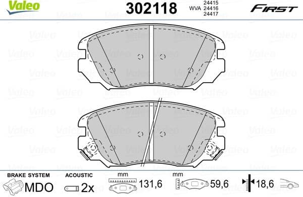 Brake Pad Set, disc brake ESSENTIAL 302118