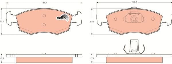 Brake Pad Set, disc brake COTEC GDB1588 - image 3
