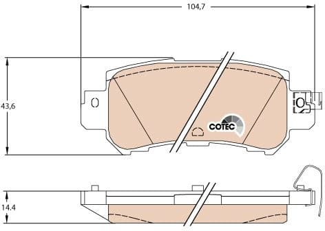 Brake pads rear, Top Quality GDB3539 - image 2