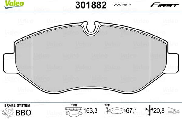 Brake Pad Set, disc brake ESSENTIAL 301882