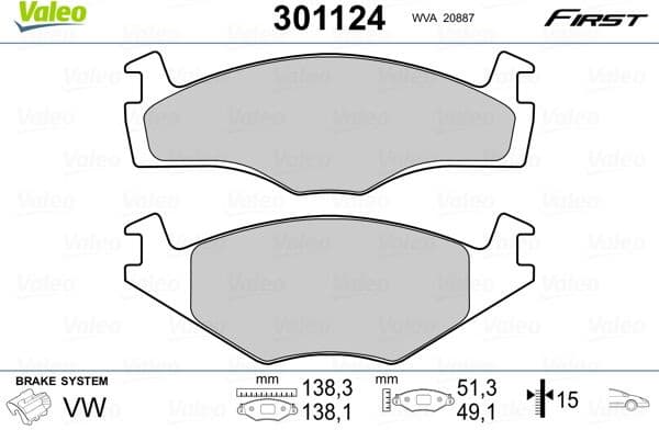 Brake Pad Set, disc brake ESSENTIAL 301124