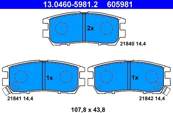 Brake Pad Set, disc brake 13.0460-5981.2