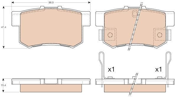 Brake Pad Set, disc brake COTEC GDB3175 - image 3