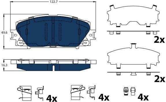 Brake Pad Set, disc brake ELECTRIC BLUE GDB4173BTE