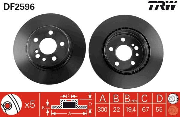 Brake Disc DF2596 - image 3
